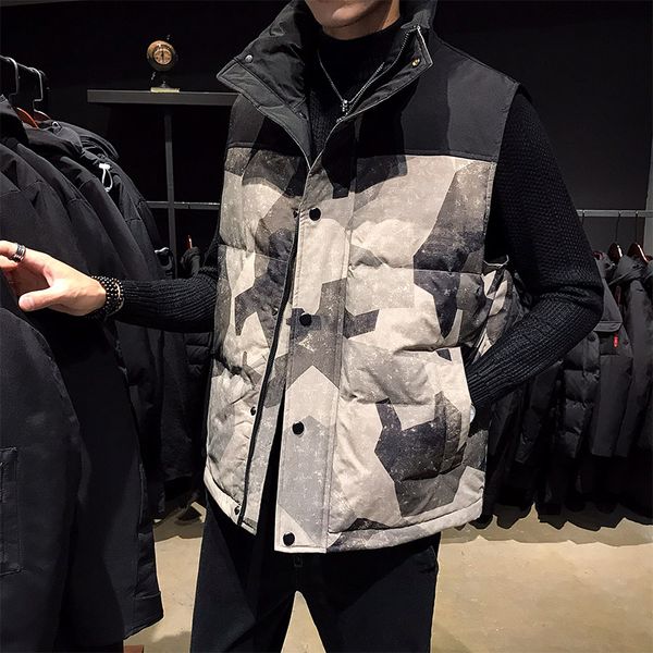 duck down vest men down sleeveless jacket coat winter thermal outerwear, Black 
duck down vest men down sleeveless jacket coat winter thermal outerwear, Black