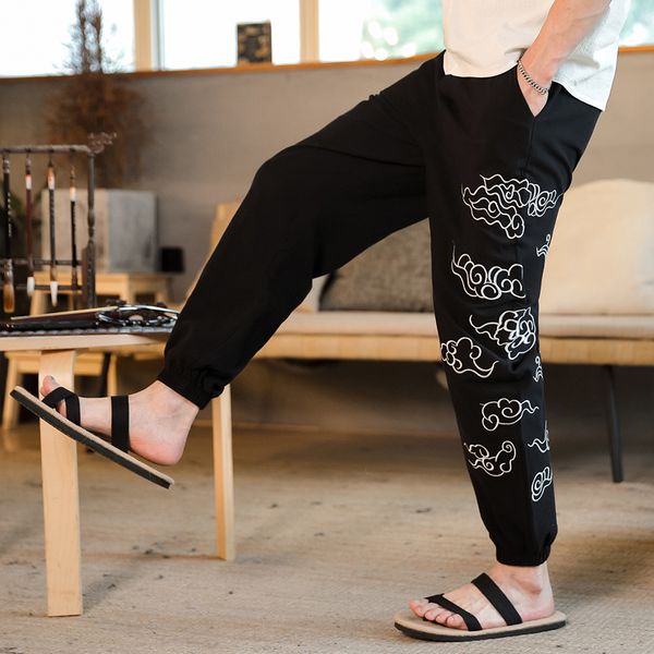 loldeal chinese style summer thin section embroidery men's beam casual trousers, Black
loldeal chinese style summer thin section embroidery men's beam casual trousers, Black