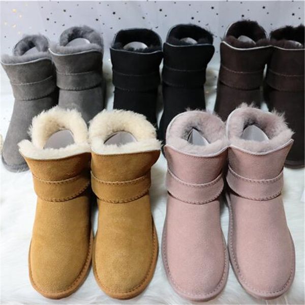 2019 new style genuine sheepskin wool women shoes ankle snow boots women snow boots warm shoes for, Black