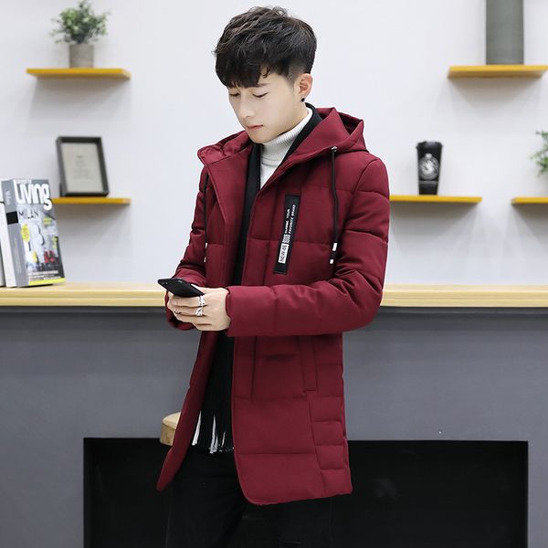 2018men's korean version of warm long section down cotton cotton padded clothing, Black
2018men's korean version of warm long section down cotton cotton padded clothing, Black