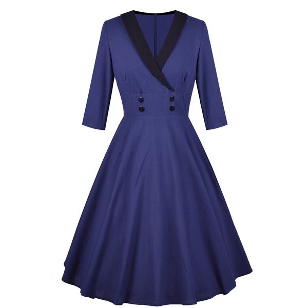 vestidos ropa mujer winter dress womens long sleeve vintage christmas dress solid v-neck retro swing party robe femme, Black;gray
vestidos ropa mujer winter dress womens long sleeve vintage christmas dress solid v-neck retro swing party robe femme, Black;gray