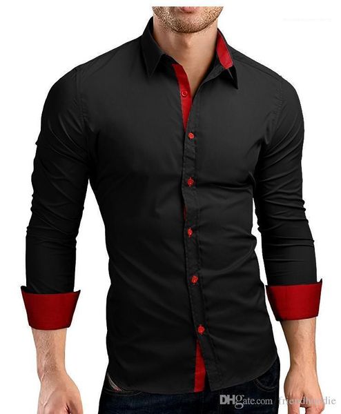 spring tees mens clothing hombres single breasted casual shirts long sleeved, White;black
spring tees mens clothing hombres single breasted casual shirts long sleeved, White;black
