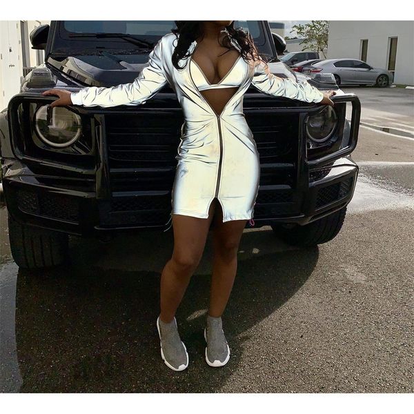 women 3m reflective jackets long zipper up long sleeved spring summer grey bandage jacket coats, Black;brown
women 3m reflective jackets long zipper up long sleeved spring summer grey bandage jacket coats, Black;brown