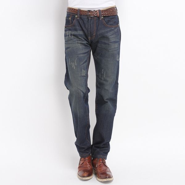 jeans men's elasticity loose straight retro straight-cut casual long pants men's trousers a generation of fat, Blue
jeans men's elasticity loose straight retro straight-cut casual long pants men's trousers a generation of fat, Blue