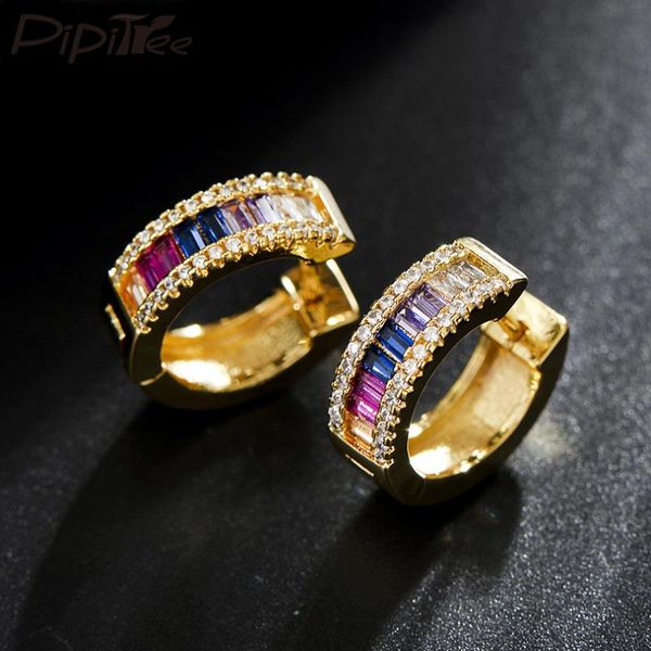 pipitree delicate zircon jewelry earrings gold color loop mulicolor cz crystal hoop earrings for women ladies bridal party gift, Golden;silver
pipitree delicate zircon jewelry earrings gold color loop mulicolor cz crystal hoop earrings for women ladies bridal party gift, Golden;silver