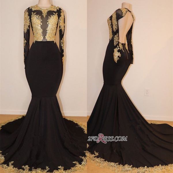 Gorgeous Long Sleeve Black Prom Dresses 2019 Lace Appliques Long Evening Gowns Backless Jewel Neck robe de mariée
Gorgeous Long Sleeve Black Prom Dresses 2019 Lace Appliques Long Evening Gowns Backless Jewel Neck robe de mariée