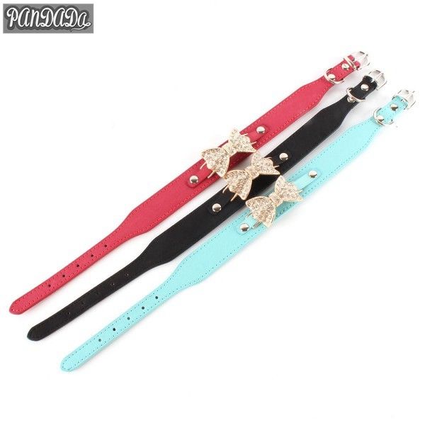 pandada new pu leather dog bling crystal bow collar pet puppy choker collar necklace dog collars leashes
pandada new pu leather dog bling crystal bow collar pet puppy choker collar necklace dog collars leashes