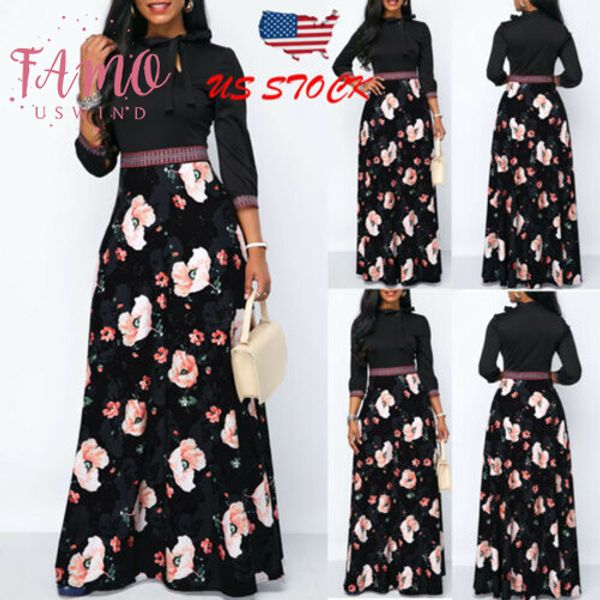 spring elegant womenthree quarter sleeve floral print boho high waist long maxi dress ladies pencil dresses casual dress, Black;gray
spring elegant womenthree quarter sleeve floral print boho high waist long maxi dress ladies pencil dresses casual dress, Black;gray