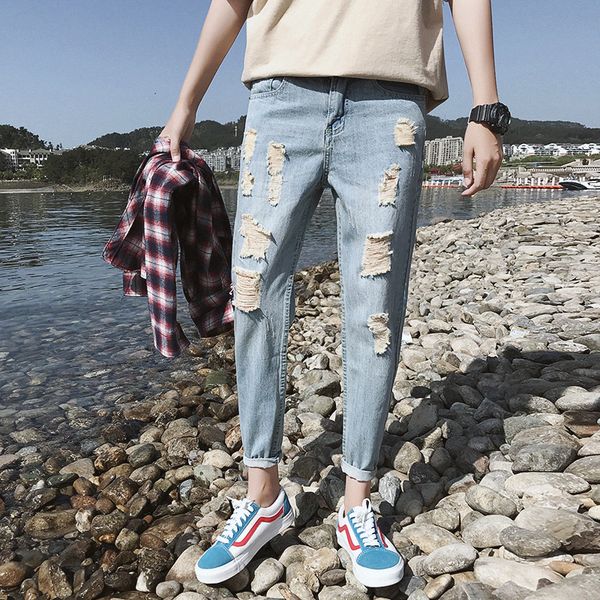 brand new summer jeans men denim harem pants streetwear ankle length hole mens jeans casual hip hop men's trousers, Blue
brand new summer jeans men denim harem pants streetwear ankle length hole mens jeans casual hip hop men's trousers, Blue