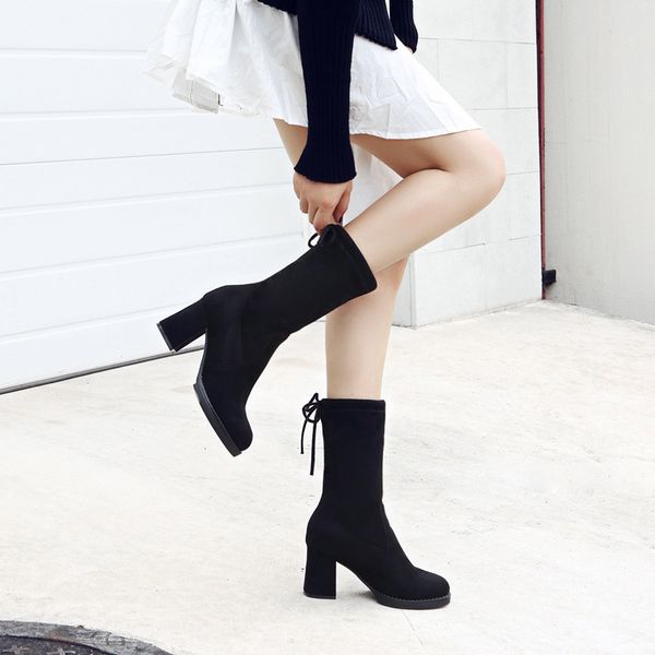 women's boots autumn round toe shoes booties ladies winter footwear lace up platform boots-women mid calf padded 2020, Black
women's boots autumn round toe shoes booties ladies winter footwear lace up platform boots-women mid calf padded 2020, Black