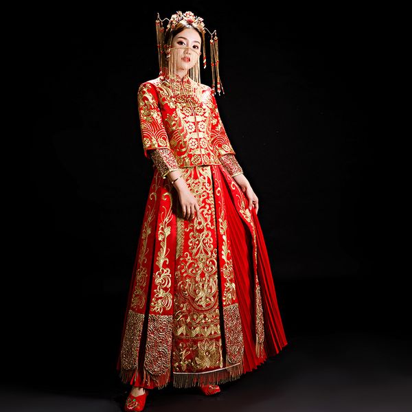 ethnic clothing xiuhe bridal dress wedding cheongsam qipao female womens overseas chinese style bride embroidery, Red
ethnic clothing xiuhe bridal dress wedding cheongsam qipao female womens overseas chinese style bride embroidery, Red