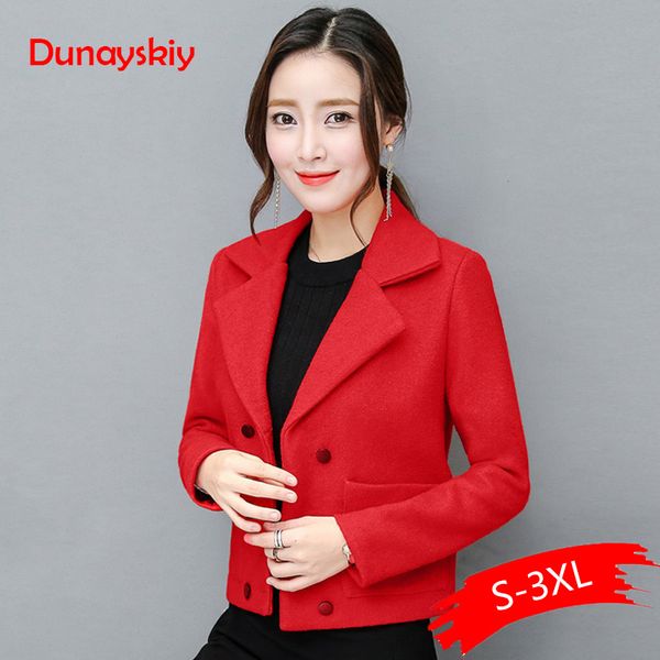 2019 autumn new turn-down collar short woolen coat outerwear & coats single breasted long sleeve warm red black, Black;brown
2019 autumn new turn-down collar short woolen coat outerwear & coats single breasted long sleeve warm red black, Black;brown