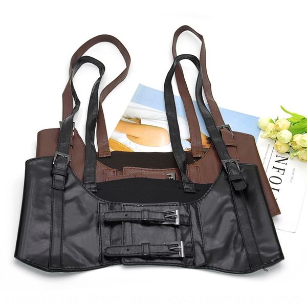 women's sling ultra-wide belt vest-style belt waist seal elastic band sling elastic band, Black;brown