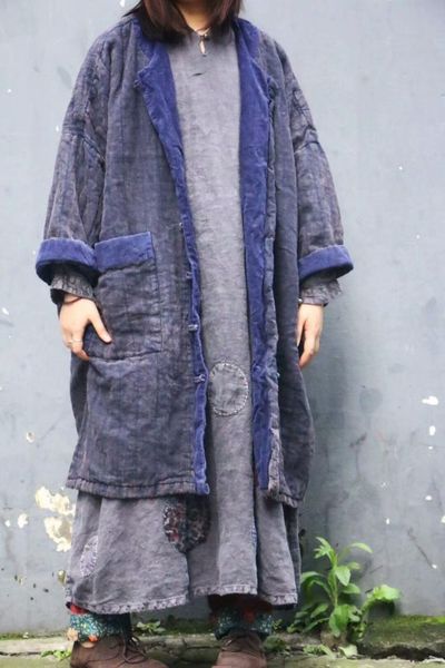 2018 origional design national wind women's dress cotton linen retro printed patchwork frog cotton velvet inside long cotton-pad, Blue;black
2018 origional design national wind women's dress cotton linen retro printed patchwork frog cotton velvet inside long cotton-pad, Blue;black