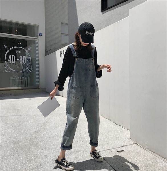spring 2020 korean version of age-reducing feeling wash denim suspenders trousers, Blue
spring 2020 korean version of age-reducing feeling wash denim suspenders trousers, Blue