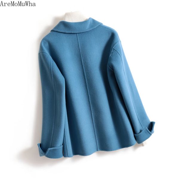 aremomuwha 2019 autumn and winter new double-sided cashmere coat jacket 100% wool coat female short doll collar pink qx1316, Black
aremomuwha 2019 autumn and winter new double-sided cashmere coat jacket 100% wool coat female short doll collar pink qx1316, Black