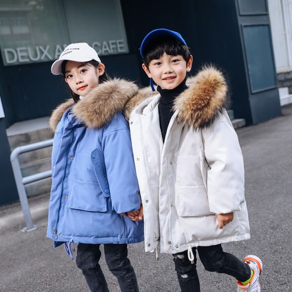 children's down jacket suit boy korean winter, Blue;gray 
children's down jacket suit boy korean winter, Blue;gray