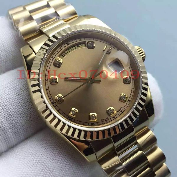 men's wristwatch 36mm 218238 yellow gold dial cal. 2836 movement automatic steel luxury mens watch, Slivery;brown
men's wristwatch 36mm 218238 yellow gold dial cal. 2836 movement automatic steel luxury mens watch, Slivery;brown