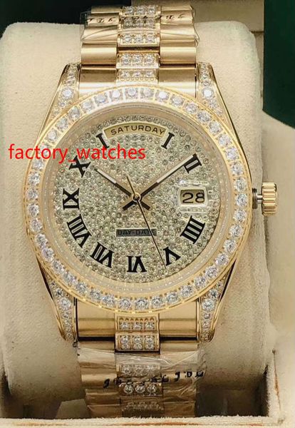 diamond watch automatic men watch 41mm gold case stones bezel and diamonds in middle of bracelet multi-color dial wrist watches high quality, Slivery;brown
diamond watch automatic men watch 41mm gold case stones bezel and diamonds in middle of bracelet multi-color dial wrist watches high quality, Slivery;brown