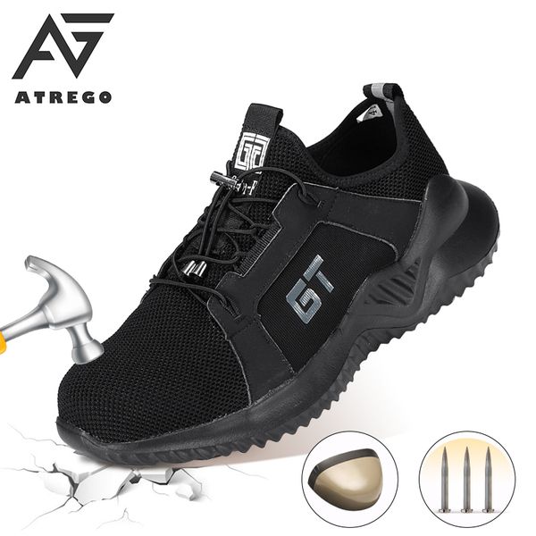 atrego men's work safety boots breathable indestructible protective trainers sports lightweight anti smashing protective shoes, Black
atrego men's work safety boots breathable indestructible protective trainers sports lightweight anti smashing protective shoes, Black