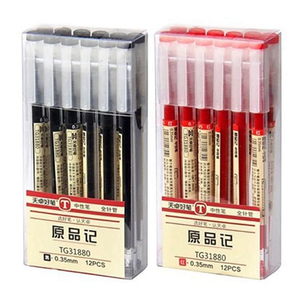 12pcs/box excellent gel pen ink roller ball pen 0.38 mm full needle office students with solid black/red
12pcs/box excellent gel pen ink roller ball pen 0.38 mm full needle office students with solid black/red