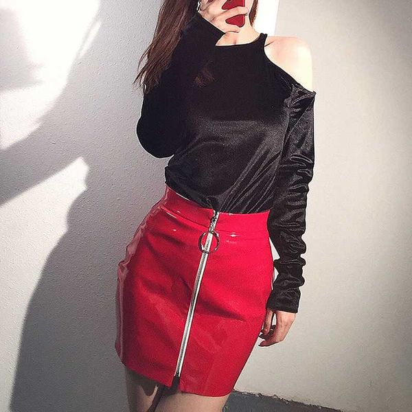 fashion women high waist circle zipper shiny pu leather mini skirt elegant ladies bodycon party club short pencil skirt, Black
fashion women high waist circle zipper shiny pu leather mini skirt elegant ladies bodycon party club short pencil skirt, Black