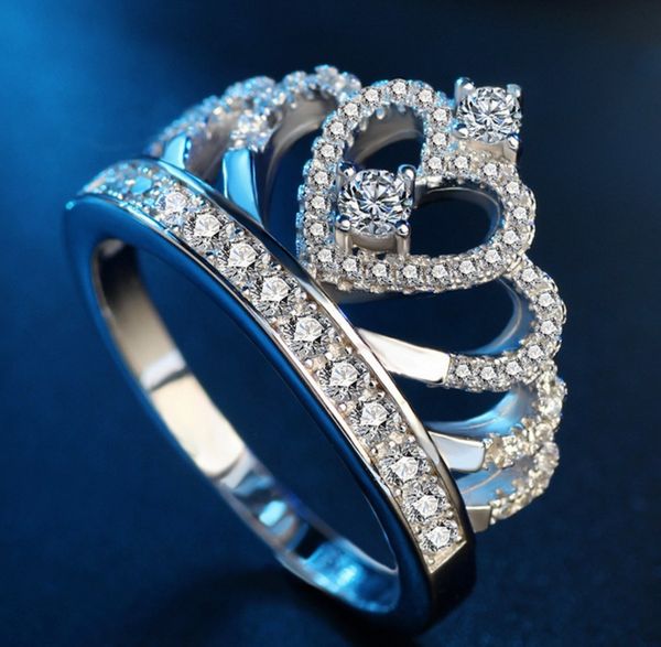 fashion silver rings crystal heart rings women's crown zircon ring jewelry women's engagement party wholesale, Slivery;golden
fashion silver rings crystal heart rings women's crown zircon ring jewelry women's engagement party wholesale, Slivery;golden