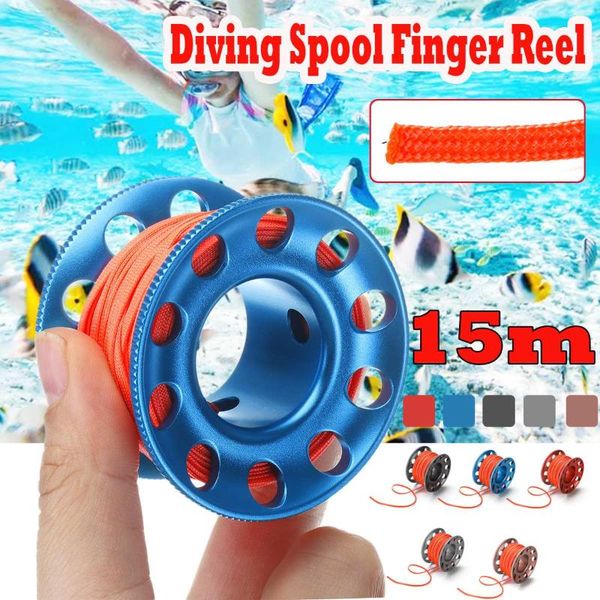 scuba diving aluminium finger spool reel 15m line with stainless steel snap bolt clip hook smb safe equipment bcd accessories
scuba diving aluminium finger spool reel 15m line with stainless steel snap bolt clip hook smb safe equipment bcd accessories