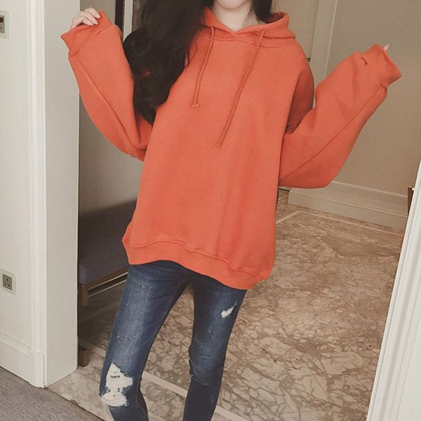 women korean hip hop sweatshirt hooded pullover solid hoodie long sleeve loose, White;black
women korean hip hop sweatshirt hooded pullover solid hoodie long sleeve loose, White;black