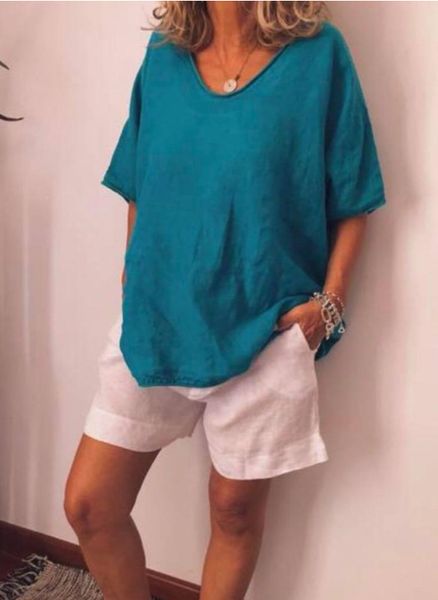 septhydrogen brand fashion summer womens short sleeve t shirts plus size loose linen blouses casual beach wear pure color, White
septhydrogen brand fashion summer womens short sleeve t shirts plus size loose linen blouses casual beach wear pure color, White