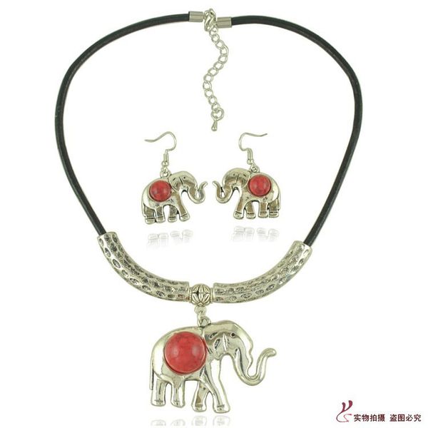 s163 india ethnic-style with gemstone elephant necklace earrings two-piece set small market, Black
s163 india ethnic-style with gemstone elephant necklace earrings two-piece set small market, Black