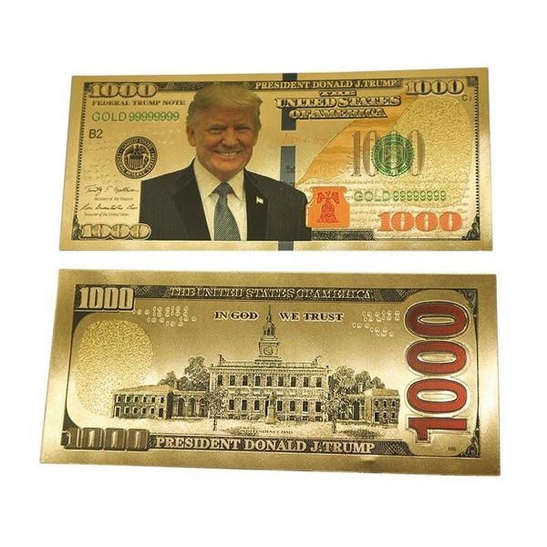 Antique Plated Dollars Donald Trump coin Antique 24K Gold Plated Banknotes Colorized Dollar Bill Gold Foil Banknote Commemorative Money
Antique Plated Dollars Donald Trump coin Antique 24K Gold Plated Banknotes Colorized Dollar Bill Gold Foil Banknote Commemorative Money