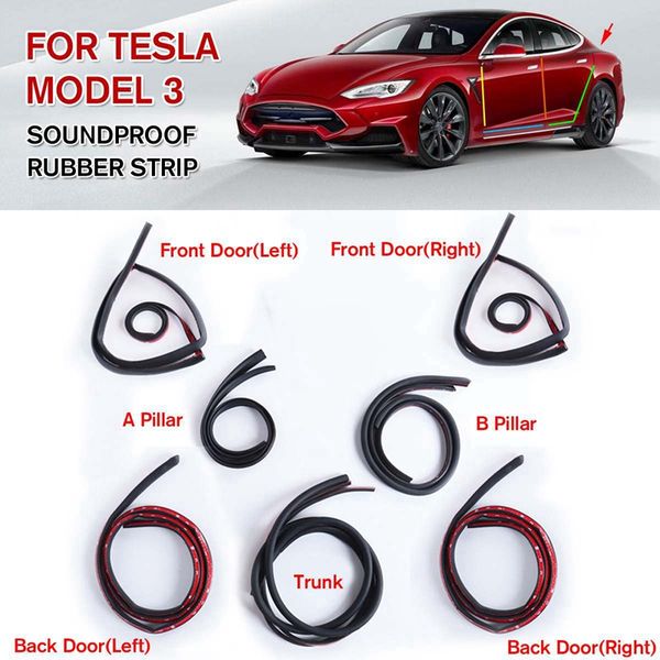 7pcs door seal kit soundproof wind noise reduction car door trim moulding rubber weatherstrip seal strip for model 3 noise
7pcs door seal kit soundproof wind noise reduction car door trim moulding rubber weatherstrip seal strip for model 3 noise