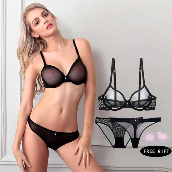 bras sets varsbaby bra+panties+thongs 3pc temptation mesh lace plus size bra and panty transparent unlined bcde cup underwear set, Red;black
bras sets varsbaby bra+panties+thongs 3pc temptation mesh lace plus size bra and panty transparent unlined bcde cup underwear set, Red;black