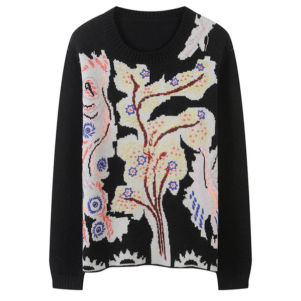 fashion beautiful embroidered 2019 autumn and winter color round neck pullover long-sleeved slim sweater sweater, White;black
fashion beautiful embroidered 2019 autumn and winter color round neck pullover long-sleeved slim sweater sweater, White;black