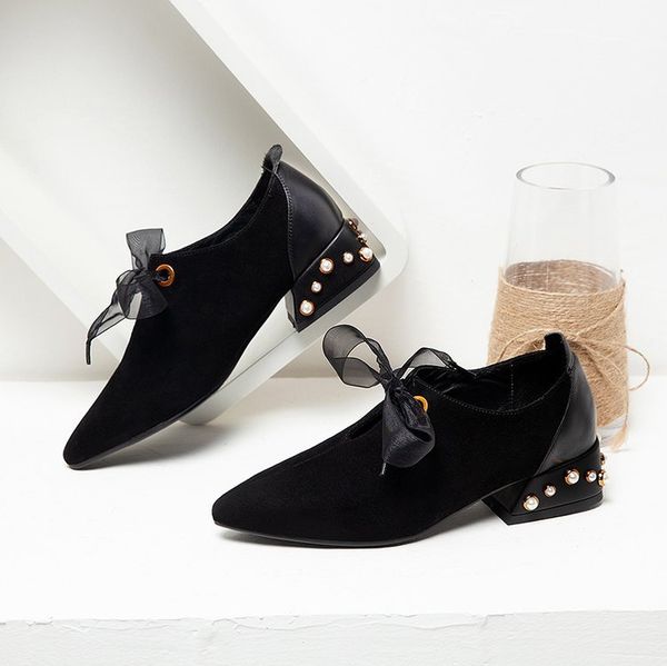 high heel shoes women's 2018 autumn korean-style new style versatile pointed-toe pearl chunky-heel shoes women's ribbon shoe, Black
high heel shoes women's 2018 autumn korean-style new style versatile pointed-toe pearl chunky-heel shoes women's ribbon shoe, Black
