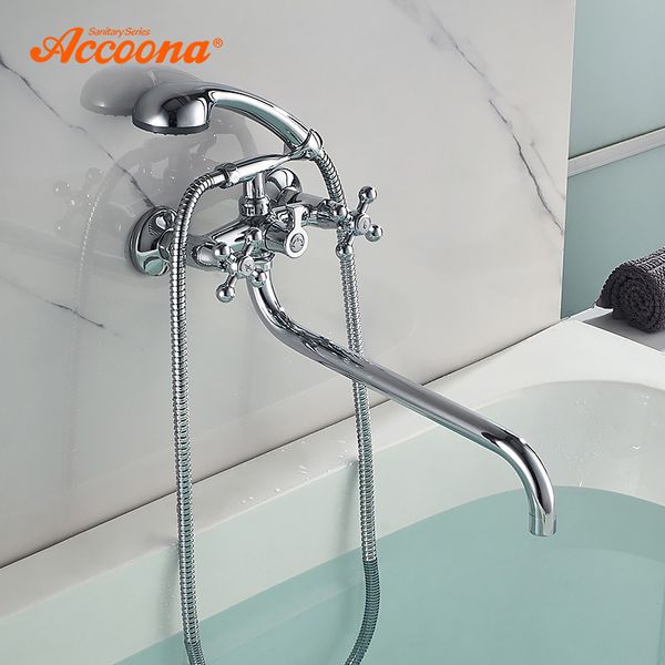 accoona bathtub faucet curve outlet pipe chrome plated with shower head bathroom cold and tap shower faucets set a7171
accoona bathtub faucet curve outlet pipe chrome plated with shower head bathroom cold and tap shower faucets set a7171