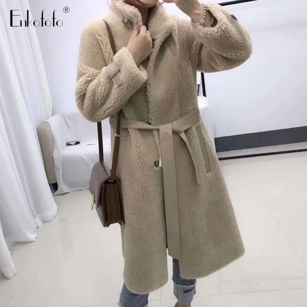 women's fur & faux fashion plush winter coats women belt stand collar genuine leather jacket wool long thick warm overcoats real coat, Black
women's fur & faux fashion plush winter coats women belt stand collar genuine leather jacket wool long thick warm overcoats real coat, Black