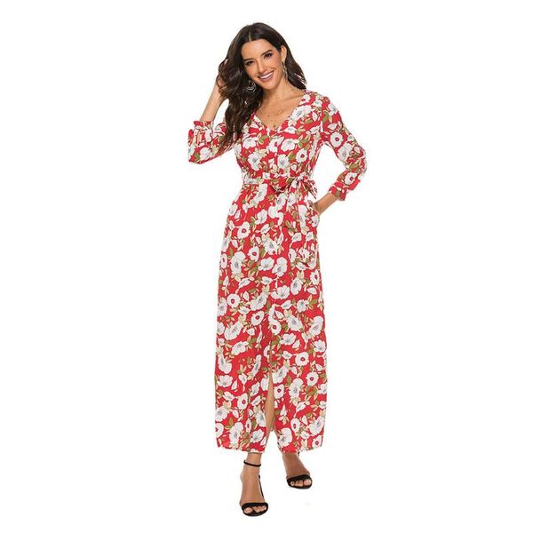 beach open charming women dress chiffon vacation printing long sleeve summer casual party gift v neck mid waist, Black;gray
beach open charming women dress chiffon vacation printing long sleeve summer casual party gift v neck mid waist, Black;gray