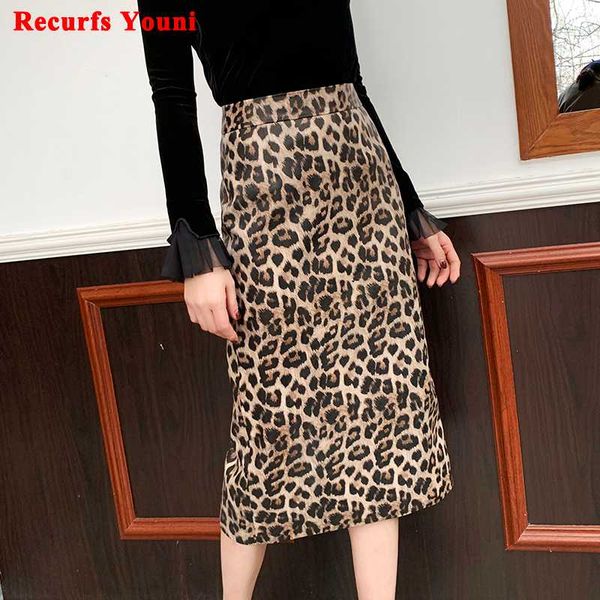 2020 winter women leopard print genuine leather long skirt female over knee wrap jupe mujer back split wild faldas sreet, Black
2020 winter women leopard print genuine leather long skirt female over knee wrap jupe mujer back split wild faldas sreet, Black