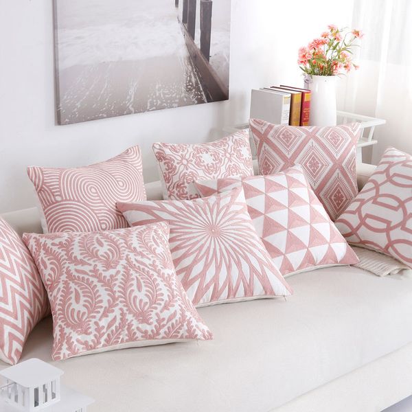 decorative embroidered cushion covers pillowcase luxury sofa throw pillows pink geometric decoration car 45*45cm 40557
decorative embroidered cushion covers pillowcase luxury sofa throw pillows pink geometric decoration car 45*45cm 40557