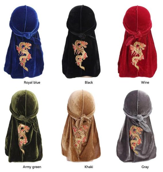 new china fashion men's dragon pattern durags velvet bandanas headwear men durag turban hat headband hair cover accessories waves cap, Blue;gray
new china fashion men's dragon pattern durags velvet bandanas headwear men durag turban hat headband hair cover accessories waves cap, Blue;gray