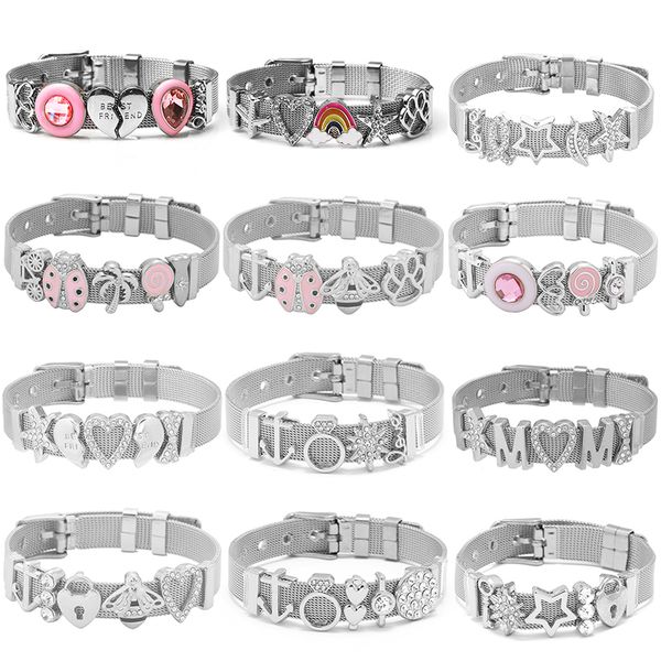baopon fashion stainless steel mesh bracelets bangles for women with silver slide charms bracelets diy jewelry as gift, Black
baopon fashion stainless steel mesh bracelets bangles for women with silver slide charms bracelets diy jewelry as gift, Black