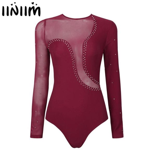 iiniim women adults long sleeves open back with shiny rhinestones ballroom dance leotard gymnastics bodysuit ballet dancewear, Black;red
iiniim women adults long sleeves open back with shiny rhinestones ballroom dance leotard gymnastics bodysuit ballet dancewear, Black;red