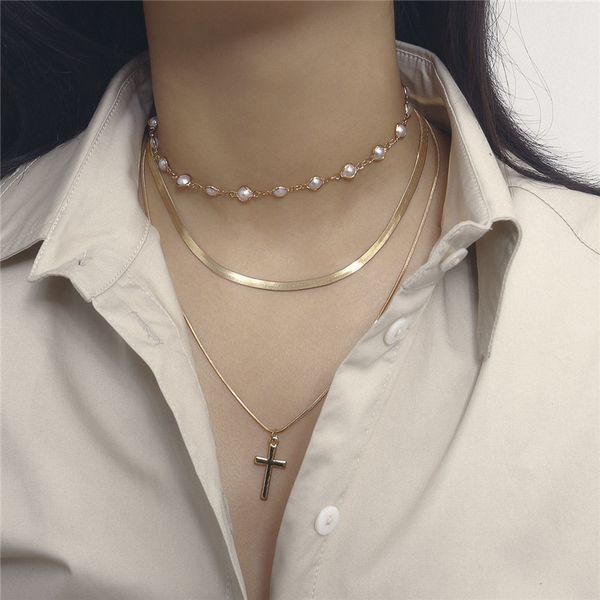 new vintage cross jesus pendant choker necklace punk multi layer baroque pearl gold color chain necklace friend jewelry, Silver
new vintage cross jesus pendant choker necklace punk multi layer baroque pearl gold color chain necklace friend jewelry, Silver
