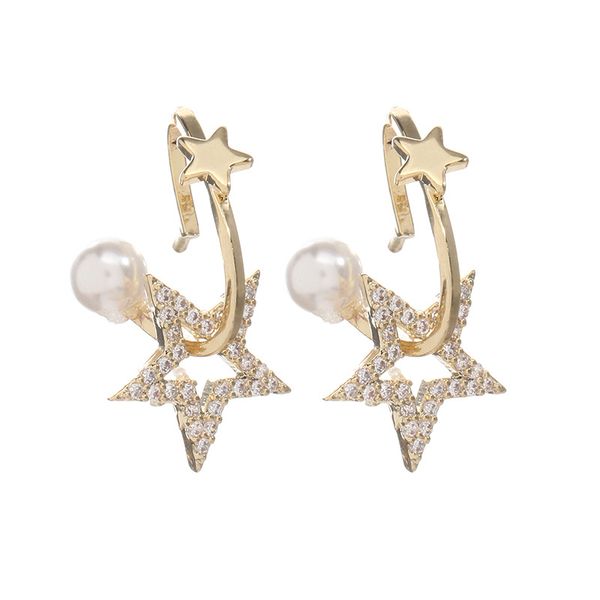fashion charm 925 silver needle five-pointed star earrings rhinestone geometric pearl wholesale, Golden
fashion charm 925 silver needle five-pointed star earrings rhinestone geometric pearl wholesale, Golden