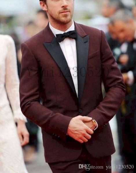 latest burgundy men suits peaked lapel one button formal business suit celebrity stage mens wear wedding tuxedos mens suit two pieces, Black;gray
latest burgundy men suits peaked lapel one button formal business suit celebrity stage mens wear wedding tuxedos mens suit two pieces, Black;gray