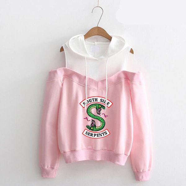 women's hoodieriverdale hooded sweatshirt women southside serpents printed long-sleeved off-shoulder hip hop pink hoodie pullover stree, Black
women's hoodieriverdale hooded sweatshirt women southside serpents printed long-sleeved off-shoulder hip hop pink hoodie pullover stree, Black