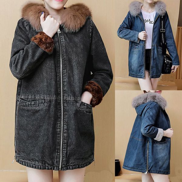autumn winter women denim jacket 2019 long sleeved jean jacket long sleeve female punk coats thicken warm fleece denim coat 9.26, Black
autumn winter women denim jacket 2019 long sleeved jean jacket long sleeve female punk coats thicken warm fleece denim coat 9.26, Black