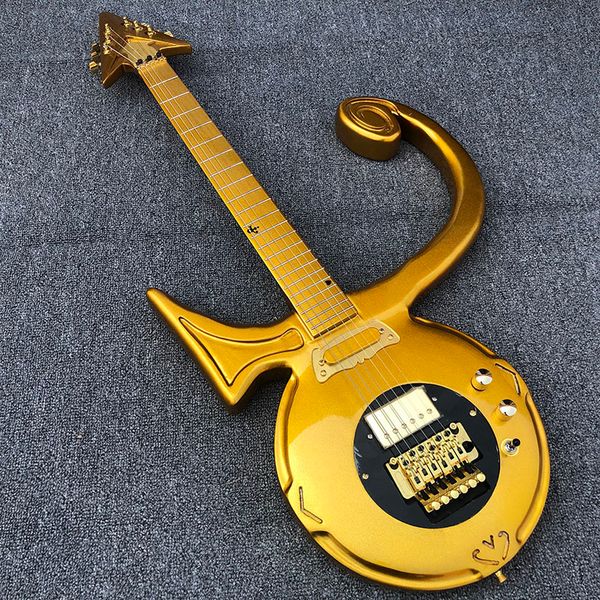 unique dream guitar by jerry auerswald diamond series prince love symbol gold electric guitar floyd rose tremolo bridge, black pickguard
unique dream guitar by jerry auerswald diamond series prince love symbol gold electric guitar floyd rose tremolo bridge, black pickguard